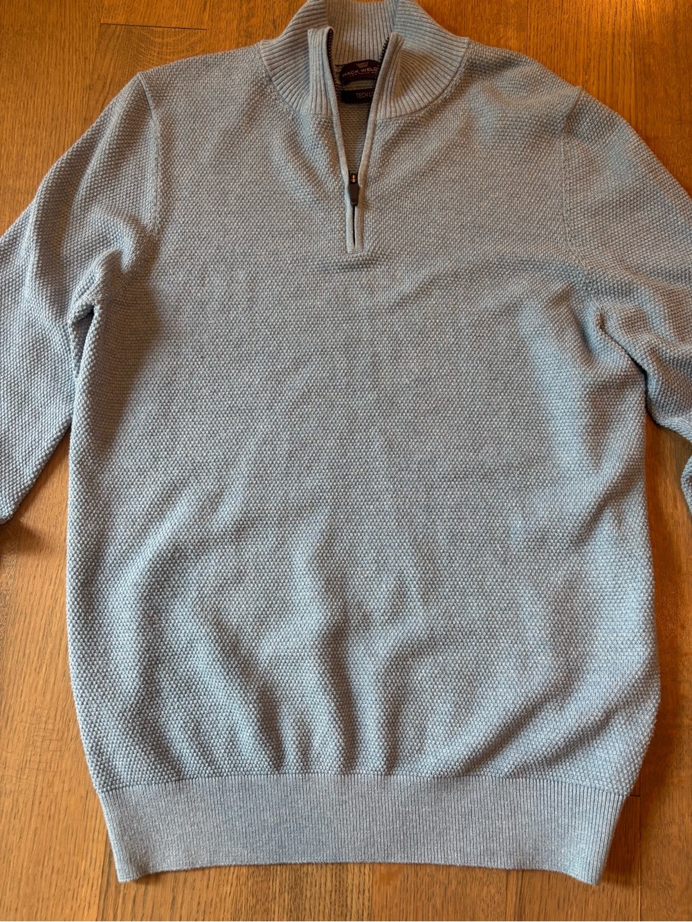 Mack Weldon Men's Light Blue Zip-Up Sweater